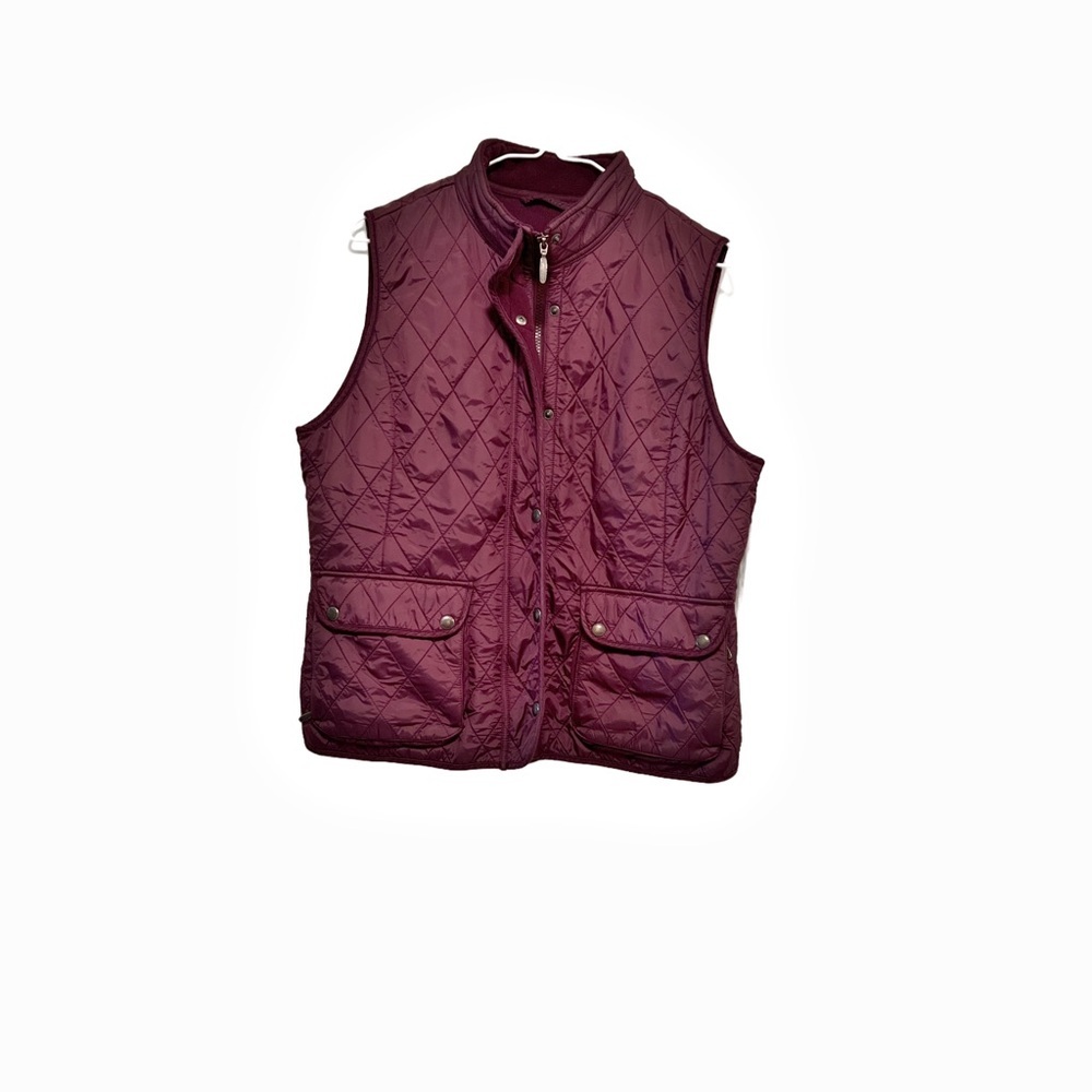 Eddie Bauer Quilted Vest - Burgundy
